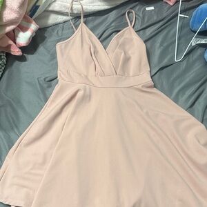 Elegant Pink Spaghetti Strap Dress